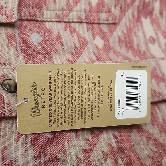WRANGLER Retro Aztec Jacquard Snap Jacket Men's Size XL NWT - Picture 9 of 14